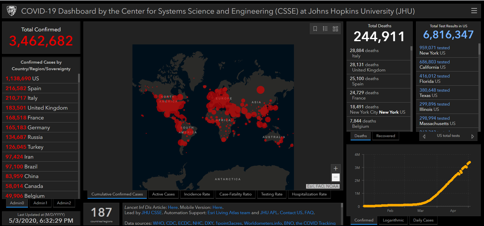 Click on the image to visit the live, interactive global coronavirus map